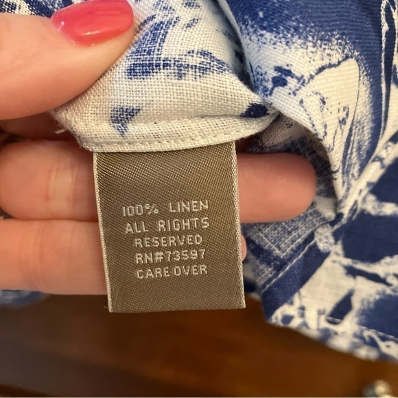 Raffi Blue and White Casual Button Down Shirt - Picture 5 of 7